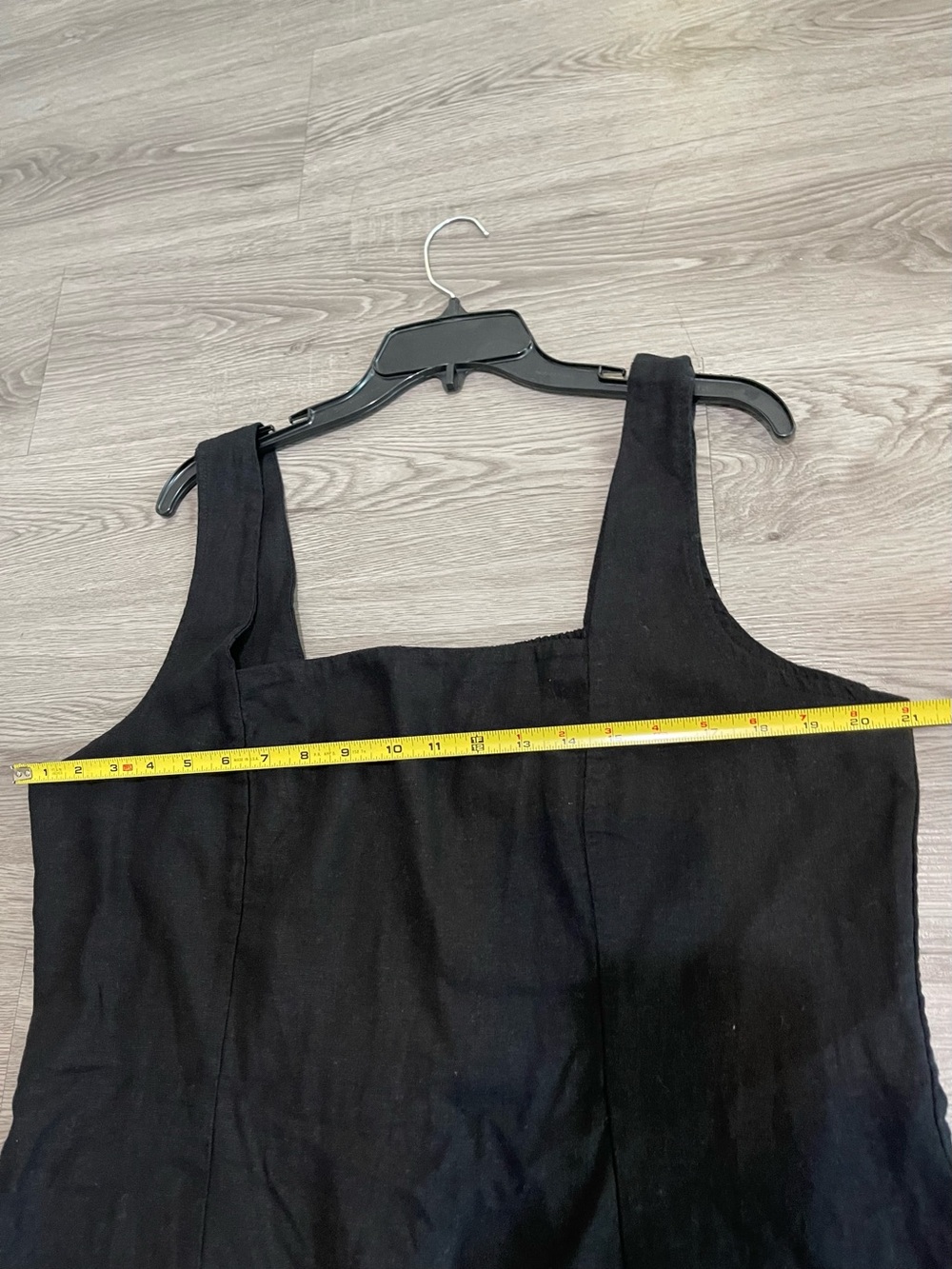 Old Navy Black Square-Neck Linen Mini Dress - Picture 6 of 7
